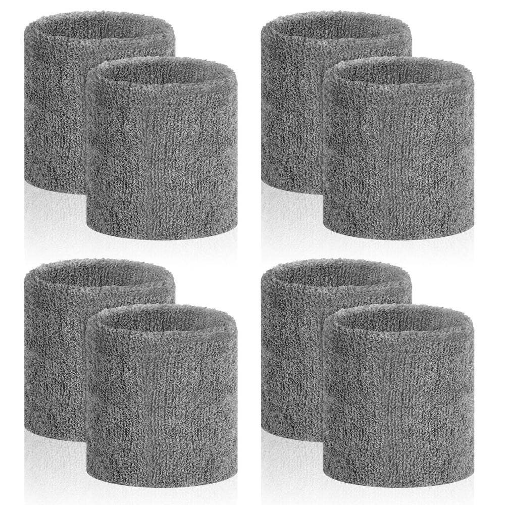 8 Pcs Sports Wrist Sweat Bands for Men & Women， Absorbent Wrist Sweatbands Tennis Wristbands, Elastic Wrist Bands for Sweat for Basketball Tennis Football Gym Running Working Out
