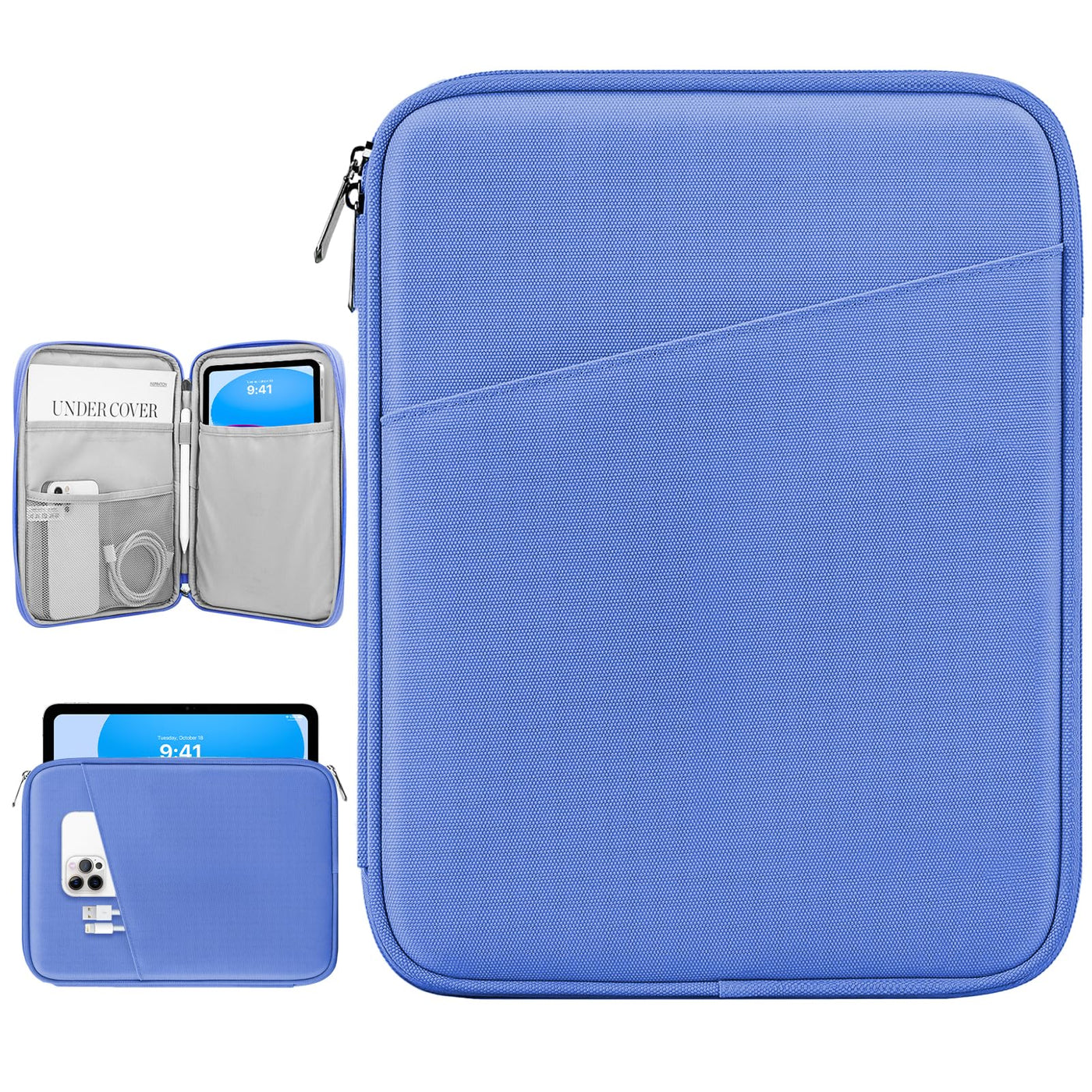 Dadanism 9-11" Tablet Sleeve Bag Carrying Case for iPad (A16) 11th Gen 11", iPad 10th Gen 10.9" Air 5/4, iPad Air M4/Pro 11", iPad 9/8/7th, Galaxy Tab A11+ Plus 11", Remarkable 2 10.3", Black