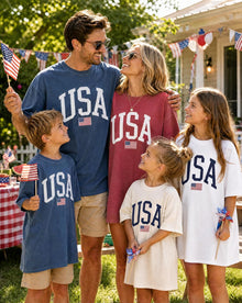 USA T-Shirt for Men, Women, Unisex - Vintage American Flag Graphic Tee - Patriotic Short Sleeve Crew Neck Top - 100% Cotton