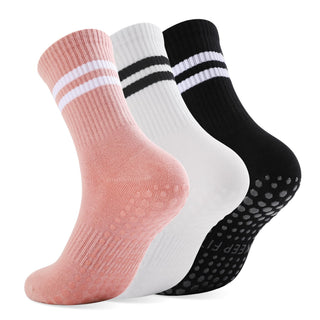 loudashuaiqi Grip Pilates Socks Non Slip Athletic Yoga Socks with Grips for Women Grippy socks for Hospital Workout Barre