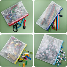A4(9"x 13")-Mesh Zipper Pouch Plastic Zipper File Zip Document Folders for Office Supplies Travel Bags,6-Pcs,Multicolor