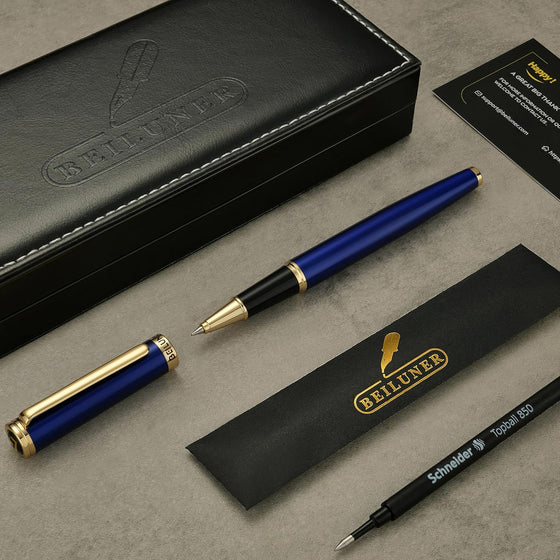 BEILUNER Luxury Rollerball Pen,24K Gold Trim,Noble and Elegant Designs,Schneider Ink Refill, Best Roller Ball Pen Gift Set for Men & Women, Professional, Executive Office, Nice Pens - hover image