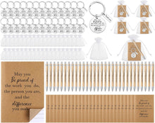 Kosiz 50 Sets Employee Appreciation Gifts Bulk Thank You Notebooks Bamboo Pens Keychains Social Worker Appreciation Gifts for Coworkers Staff Employee Students