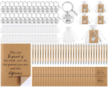Kosiz 50 Sets Employee Appreciation Gifts Bulk Thank You Notebooks Bamboo Pens Keychains Social Worker Appreciation Gifts for Coworkers Staff Employee Students
