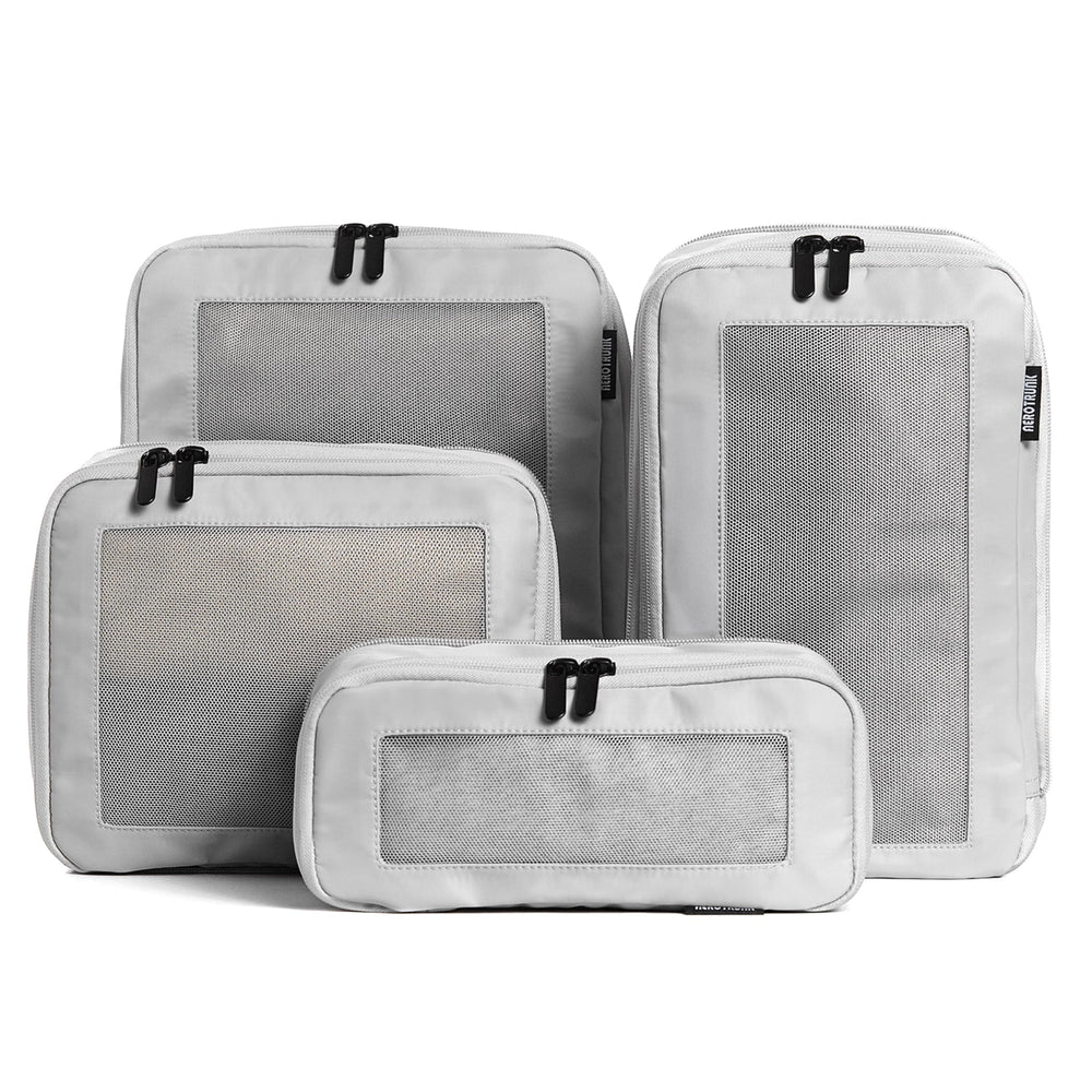 Aerotrunk Compression Packing Cubes for Travel - Luggage Organizer Bags - Double Zipper Packing Cubes for Suitcases (6-Pack, Beige)