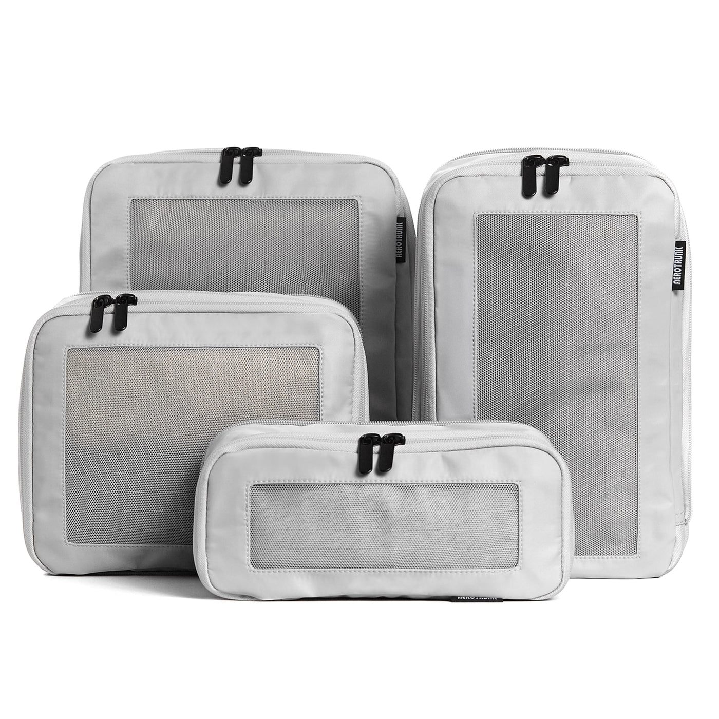 Aerotrunk Compression Packing Cubes for Travel - Luggage Organizer Bags - Double Zipper Packing Cubes for Suitcases (6-Pack, Beige)