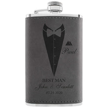 Groomsmen Gifts, Personalized Hip Flasks, Groomsmen Proposal, 6 Oz Engraved Leatherette Flasks for Men, Best Man Gifts for Wedding, Groomsmen Gifts for Wedding - Black #2