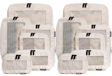 Aerotrunk Compression Packing Cubes for Travel - Luggage Organizer Bags - Double Zipper Packing Cubes for Suitcases (6-Pack, Beige)