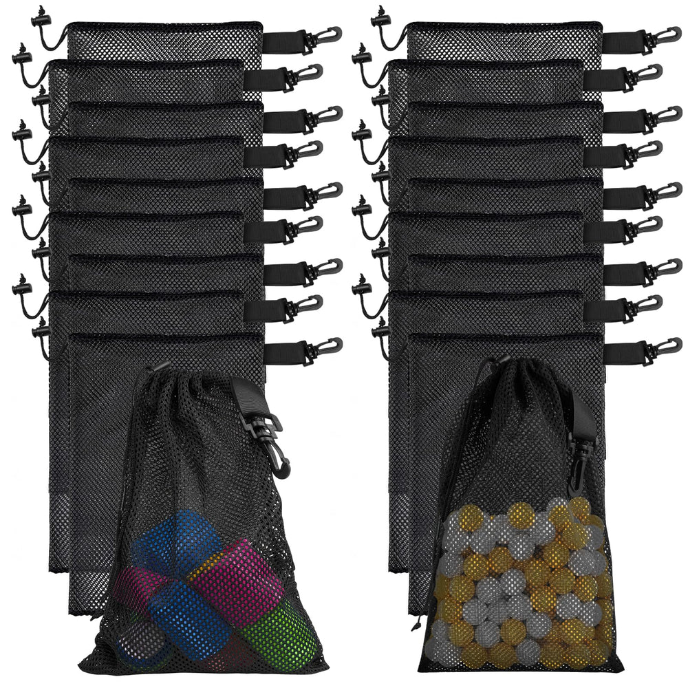 10 PCS With Clips Mesh Drawstring Bags, Portable Nylon Storage Bags for toy,Sports Storage,Outdoor activities etc. (5.9x7.9in)