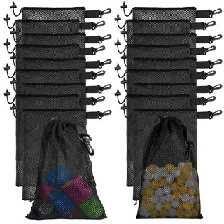 10 PCS With Clips Mesh Drawstring Bags, Portable Nylon Storage Bags for toy,Sports Storage,Outdoor activities etc. (5.9x7.9in)