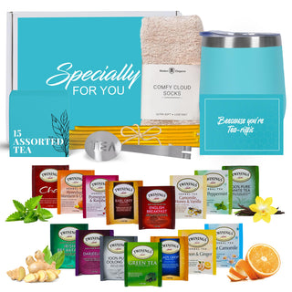 Modern Elegance Tea Tumbler Gift Set for Women, Teal