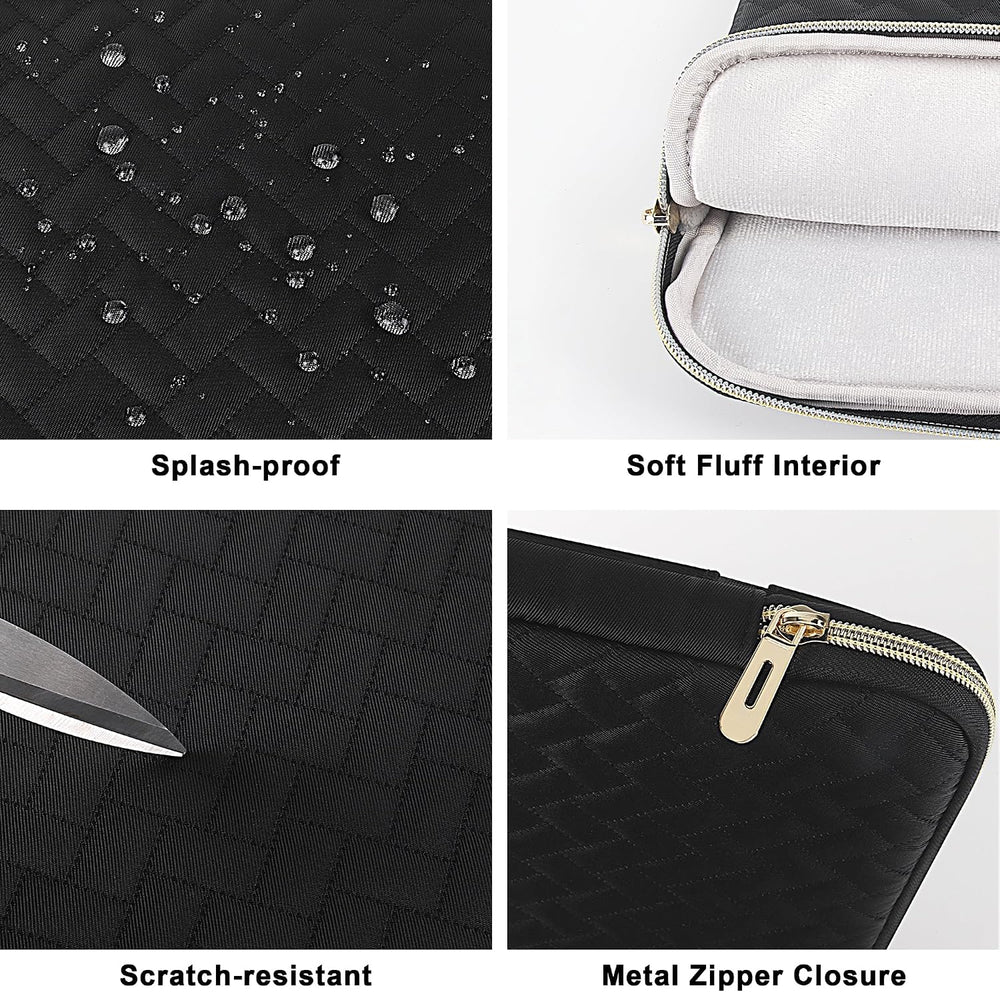 DOMISO 15.6 inch Laptop Sleeve for MacBook Air M3 15 inch Laptop Case 15.6 inch Compatible with MacBook Air 15 inch Plus 15 MacBook Pro Protective Computer Sleeve 15 inch with Small Case,Black