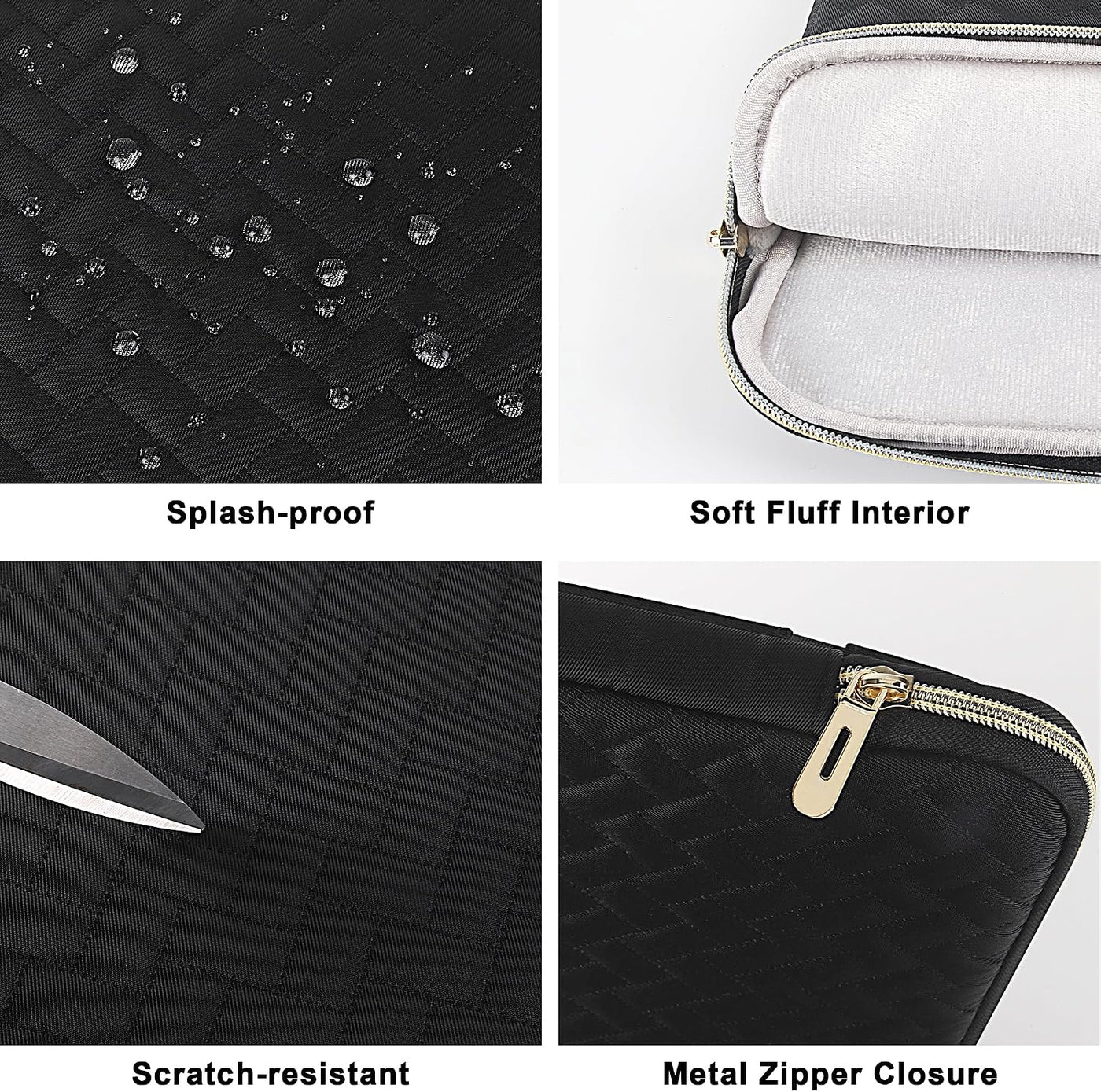 DOMISO 15.6 inch Laptop Sleeve for MacBook Air M3 15 inch Laptop Case 15.6 inch Compatible with MacBook Air 15 inch Plus 15 MacBook Pro Protective Computer Sleeve 15 inch with Small Case,Black