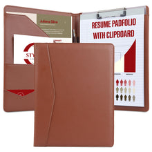 STYLIO Padfolio Portfolio Organizer Binder | Interview Resume Folder, Legal Document, Business Card Holder |w/Letter-Sized Notepad | Handsome Piano Noir Faux Leather Folio Matte Finish, Accent Stitch