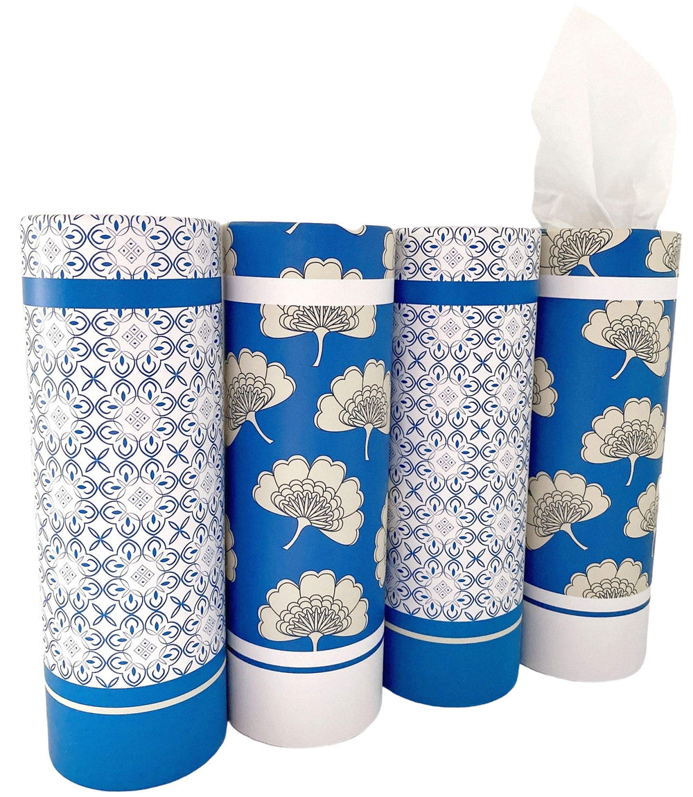 200 Sheets Car Tissues Holder with Facial Tissues 3-ply Travel Tissue Tubes 4 PK Tissues Box Container Perfect Fit for Car Cup Holder Cylinder (Pink)