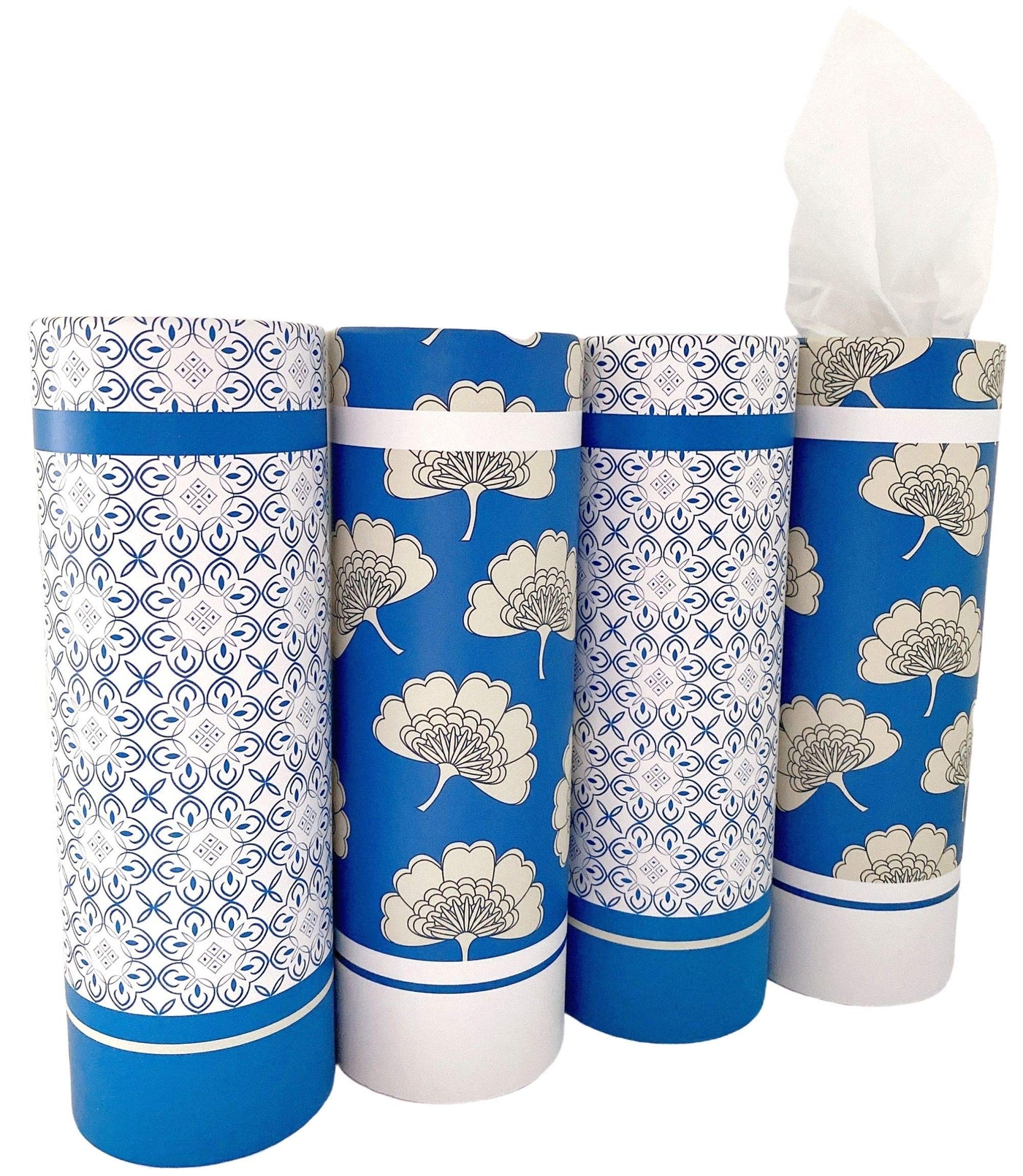 200 Sheets Car Tissues Holder with Facial Tissues 3-ply Travel Tissue Tubes 4 PK Tissues Box Container Perfect Fit for Car Cup Holder Cylinder (Pink)