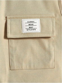 OYOANGLE Men's Sleeveless V Neck Zip Up Cargo Vest Letter Patched Flap Pocket Vest Coat Outerwear