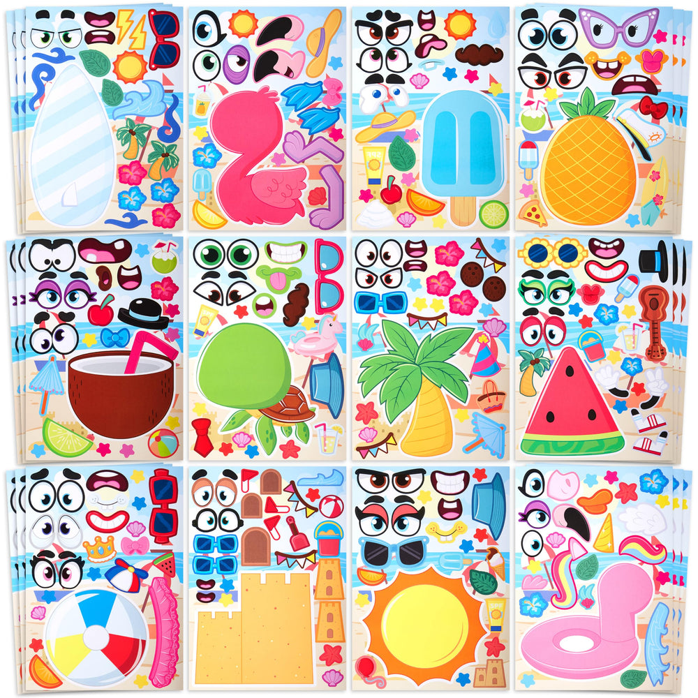 JOYIN 36 Sheets 9"x6" Make a face Stickers for Kids, Make Your Own Animal Stickers with Unicorn, Dinosaur, Sea and Safari Animals, Crafts Birthday Party Favors, Goodie Bags Classroom Activities
