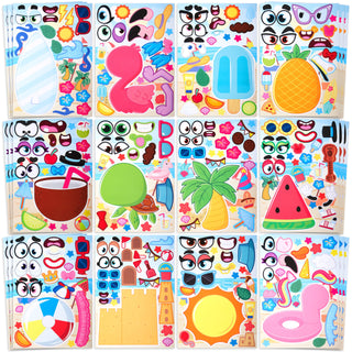 JOYIN 36 Sheets 9"x6" Make a face Stickers for Kids, Make Your Own Animal Stickers with Unicorn, Dinosaur, Sea and Safari Animals, Crafts Birthday Party Favors, Goodie Bags Classroom Activities