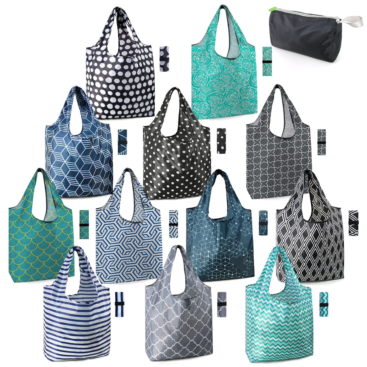 BeeGreen Sea Turtle Lovers Gifts for Women Ocean Animals Reusable Grocery Bags Shopping Bags Bulk 6 Pack 50LBS X-Large Shells Seal Mermaid Scale Whale