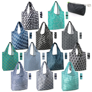 BeeGreen Sea Turtle Lovers Gifts for Women Ocean Animals Reusable Grocery Bags Shopping Bags Bulk 6 Pack 50LBS X-Large Shells Seal Mermaid Scale Whale