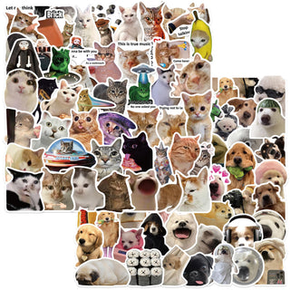 Cat Meme Stickers, Funny Cat Stickers for Journaling Adults Kawaii,Cute Waterproof Vinyl Sticker for Water Bottles Laptops 50Pcs