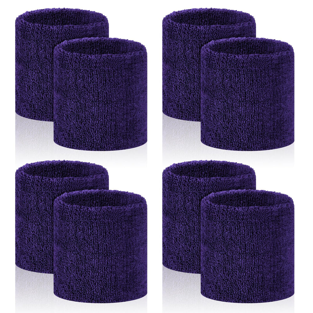 8 Pcs Sports Wrist Sweat Bands for Men & Women， Absorbent Wrist Sweatbands Tennis Wristbands, Elastic Wrist Bands for Sweat for Basketball Tennis Football Gym Running Working Out
