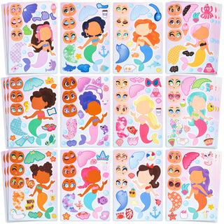 JOYIN 36 Sheets 9"x6" Make a face Stickers for Kids, Make Your Own Animal Stickers with Unicorn, Dinosaur, Sea and Safari Animals, Crafts Birthday Party Favors, Goodie Bags Classroom Activities