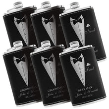 Groomsmen Gifts, Personalized Hip Flasks, Groomsmen Proposal, 6 Oz Engraved Leatherette Flasks for Men, Best Man Gifts for Wedding, Groomsmen Gifts for Wedding - Black #2