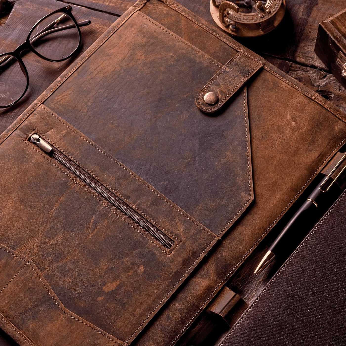 Leather Portfolio, Leather Binder with Pen, Leather Portfolio for Men and Women, Leather Padfolio, Leather Folder, Portfolio Binder, Business Portfolio Men and Women