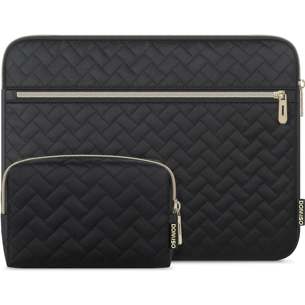 DOMISO 15.6 inch Laptop Sleeve for MacBook Air M3 15 inch Laptop Case 15.6 inch Compatible with MacBook Air 15 inch Plus 15 MacBook Pro Protective Computer Sleeve 15 inch with Small Case,Black