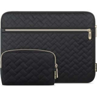 DOMISO 15.6 inch Laptop Sleeve for MacBook Air M3 15 inch Laptop Case 15.6 inch Compatible with MacBook Air 15 inch Plus 15 MacBook Pro Protective Computer Sleeve 15 inch with Small Case,Black