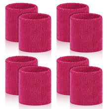 8 Pcs Sports Wrist Sweat Bands for Men & Women， Absorbent Wrist Sweatbands Tennis Wristbands, Elastic Wrist Bands for Sweat for Basketball Tennis Football Gym Running Working Out