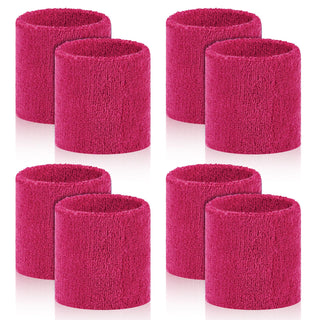 8 Pcs Sports Wrist Sweat Bands for Men & Women， Absorbent Wrist Sweatbands Tennis Wristbands, Elastic Wrist Bands for Sweat for Basketball Tennis Football Gym Running Working Out