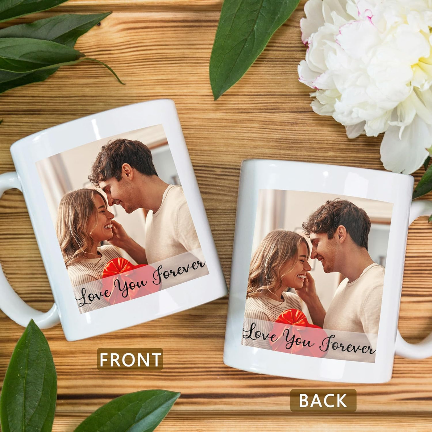 Custom Mug Upload Your Picture Personalized Coffee Mug with Photo Text Name Customized 11 Oz/15 Oz Tea Cup Unique Ideas Gifts for Men Women Mom Dad Couple Girlfriend Boyfriend Friend Family