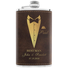 Groomsmen Gifts, Personalized Hip Flasks, Groomsmen Proposal, 6 Oz Engraved Leatherette Flasks for Men, Best Man Gifts for Wedding, Groomsmen Gifts for Wedding - Black #2