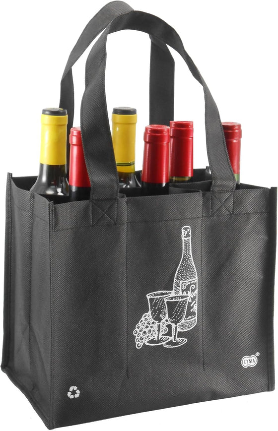 CYMA Reusable 6 Bottle Wine Tote- 4 Pack - hover image