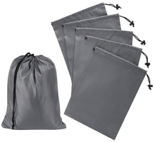 PALTERWEAR Drawstring Bag with Toggle - Nylon Cinch and Ditty Pouch - Six Pack (Black, 6 x 8 Inch, Set of 6)