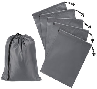 PALTERWEAR Drawstring Bag with Toggle - Nylon Cinch and Ditty Pouch - Six Pack (Black, 6 x 8 Inch, Set of 6)