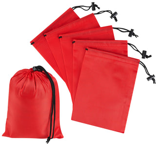 PALTERWEAR Drawstring Bag with Toggle - Nylon Cinch and Ditty Pouch - Six Pack (Black, 6 x 8 Inch, Set of 6)