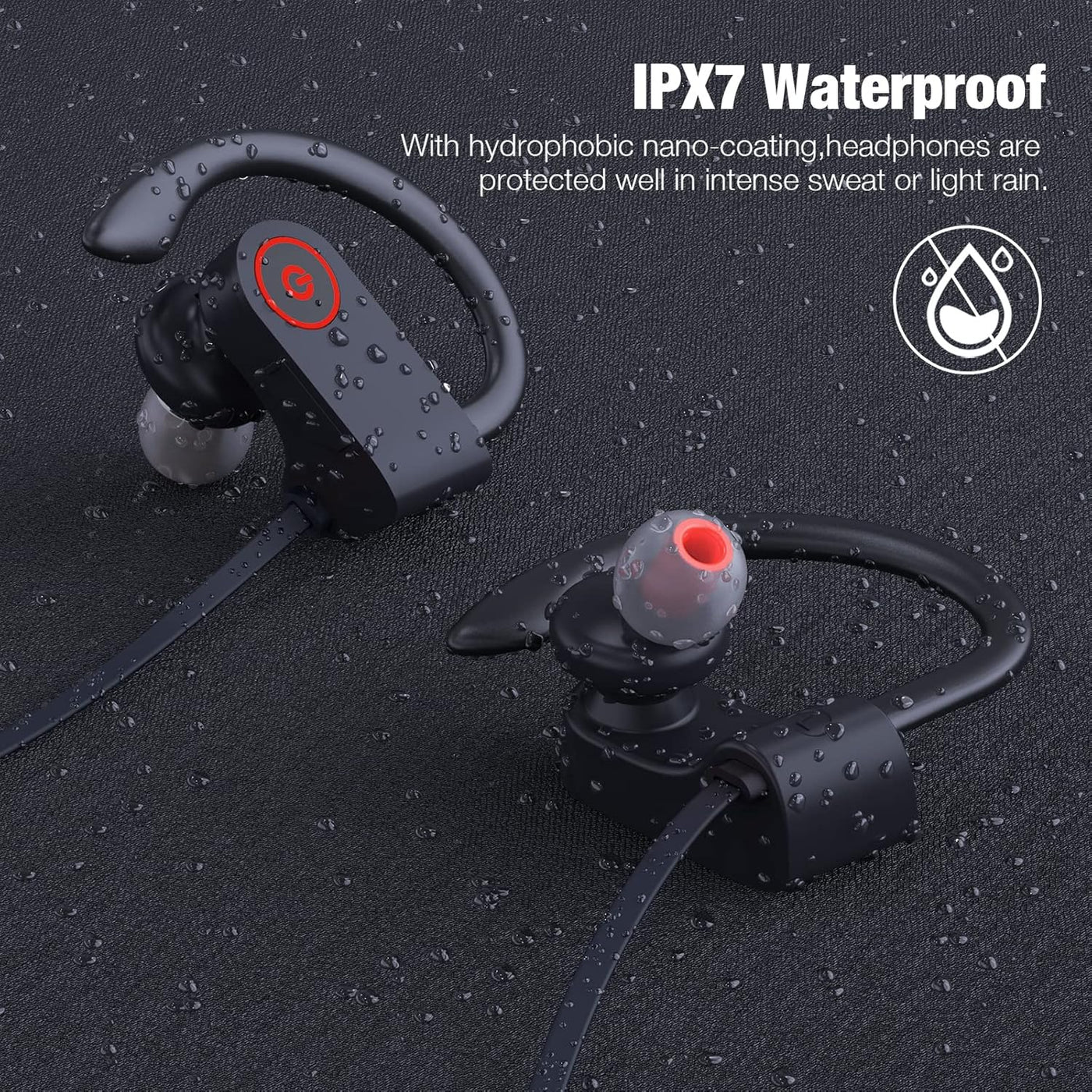 JOYWISE Bluetooth Wireless Headphones 16H Playtime Earbuds with Mic Stereo in-Ear Earphones, IPX7 Waterproof Sports Sound Isolation AI Music Creation Headsets for Running, Gym, Workout