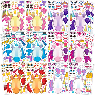 JOYIN 36 Sheets 9"x6" Make a face Stickers for Kids, Make Your Own Animal Stickers with Unicorn, Dinosaur, Sea and Safari Animals, Crafts Birthday Party Favors, Goodie Bags Classroom Activities
