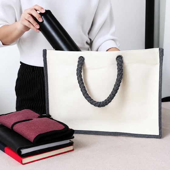 SideStripe Landscape Laminated Canvas Tote Bag