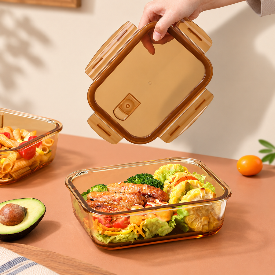 700ml Amber Glass Lunch Box