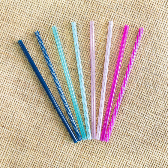 Ello Impact 8 Pack Reusable Plastic Straws, Dishwasher Safe, BPA-Free with Cleaning Brush,Rosewater - hover image