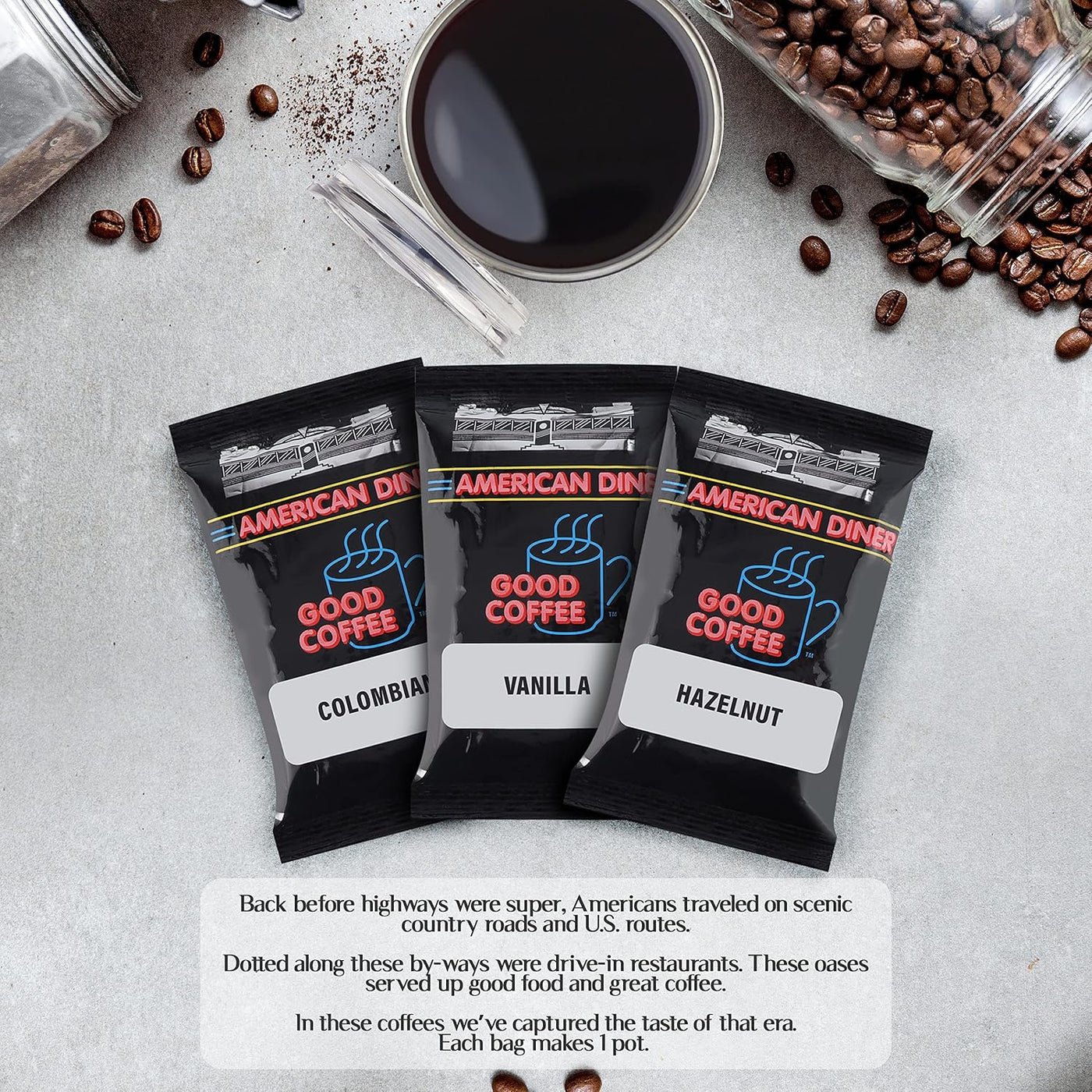 Tea and Coffee Lovers Gift Set - Includes Temperature Retention Cup, 3 Fresh Roasted Full Pot Ground-Coffee Samplers, 6 Special Blend Teabags & Honey Presented in Beautiful Gift Bag For Women & Men