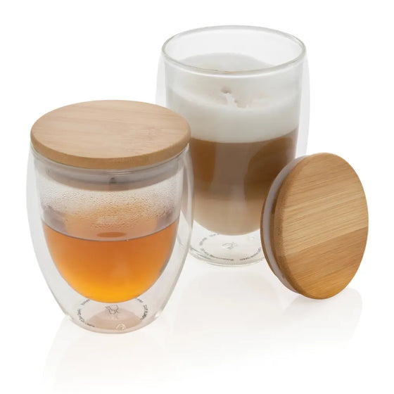 250ml FloatView BambooLid Glass Mug - hover image