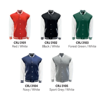 CRJ3100 Varsity Baseball Jacket (Unisex)