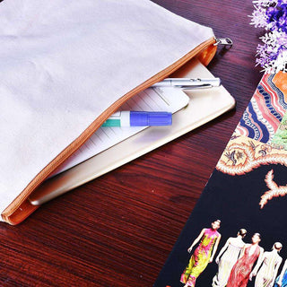 A4 Canvas Zip File Pouch