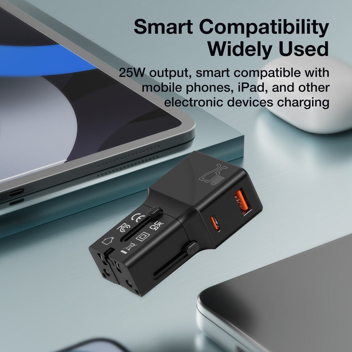 25W Portable Travel Adapter Wall Charger